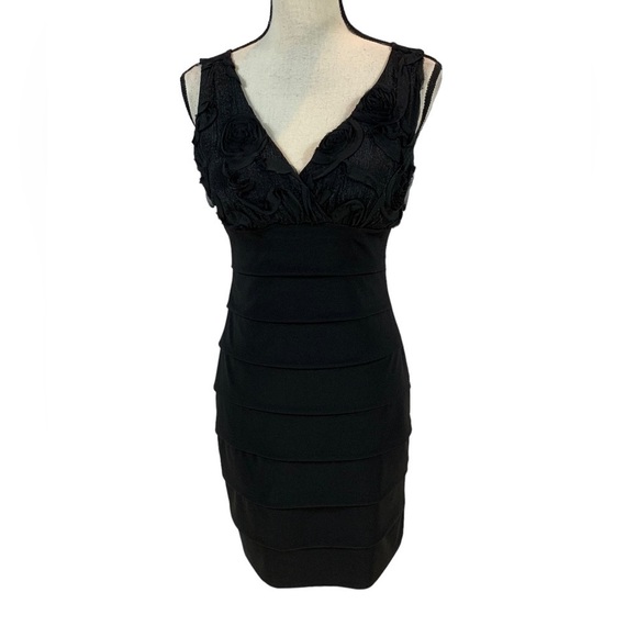 Enfocus Studio Sleeveless V Neck Sheath Dress - Black - size 6 - Picture 1 of 7